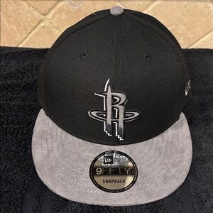 Houston Rockets Black/Gray Suede Bill SnapBack Hat